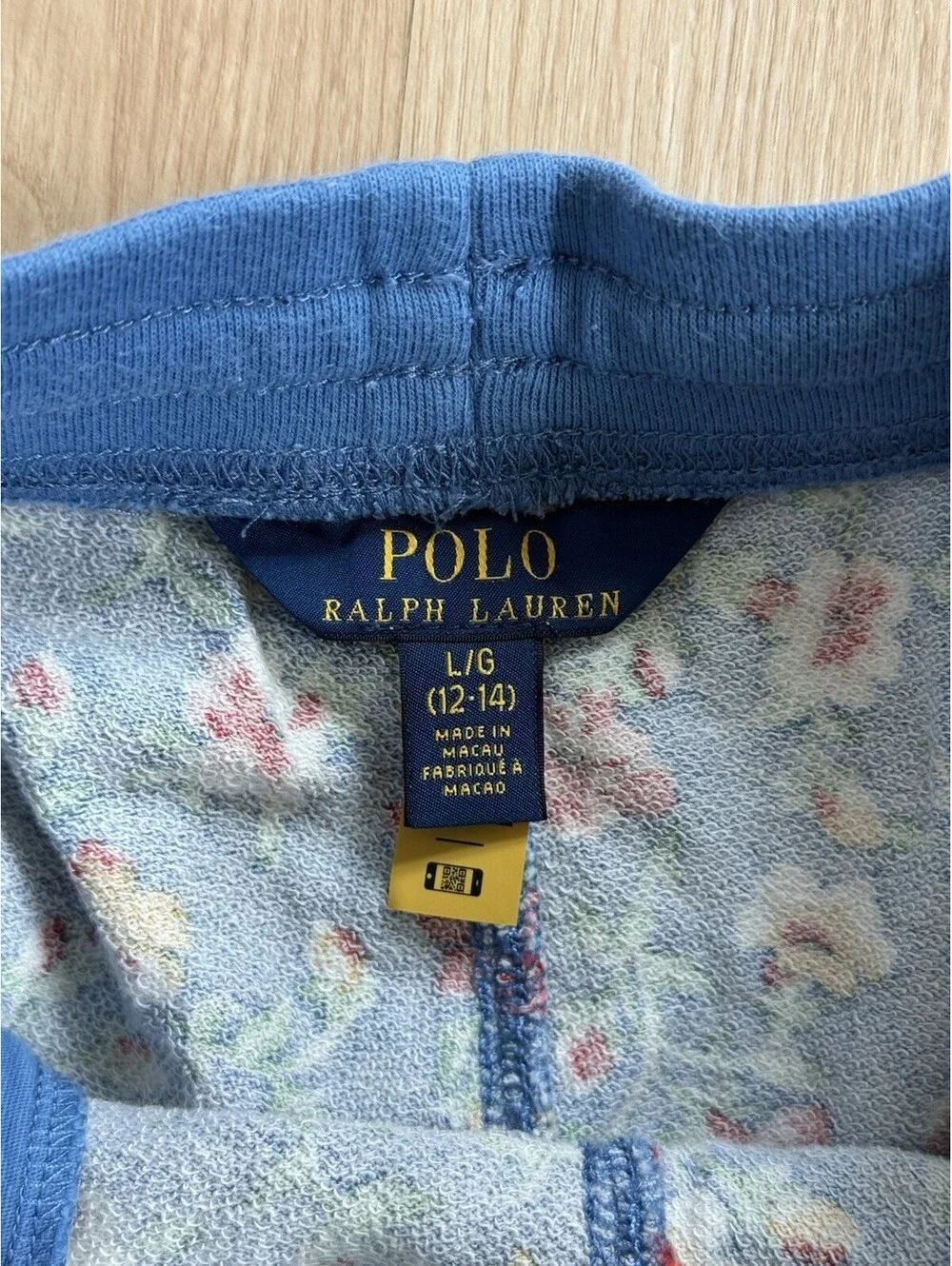 POLO RALPH LAUREN Girl's L (12/14) Floral Spa Terry Hoodie + Matching Shorts